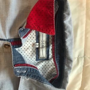 Men’s Pd&c Dress Shirt light blue denim star trim